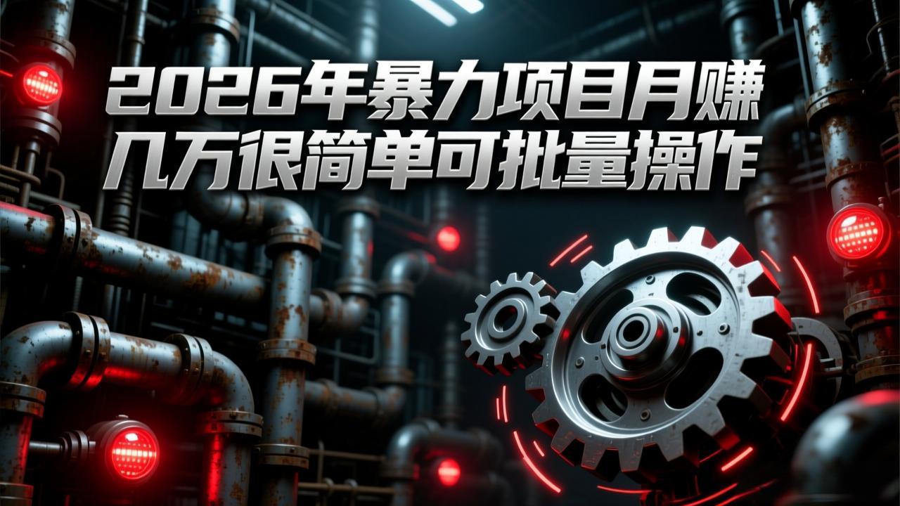 2026年暴力项目月赚几万很简单可批量操作，成本低，利润大-柒浠资源网