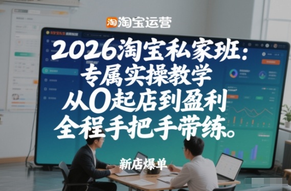 2026淘宝私家班：专属实操教学，从0起店到盈利，全程手把手带练-柒浠资源网