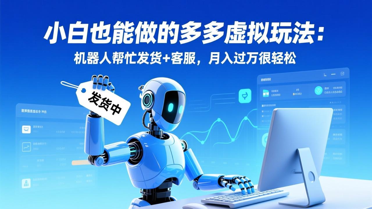 小白也能做的多多虚拟玩法：机器人帮忙发货+客服，月入过万很轻松-柒浠资源网
