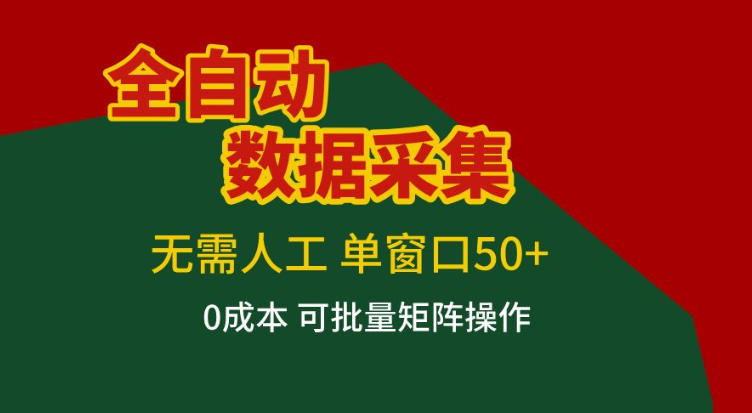 全自动数据采集，无需人工，单窗口50+，0成本可批量矩阵操作【揭秘】-柒浠资源网
