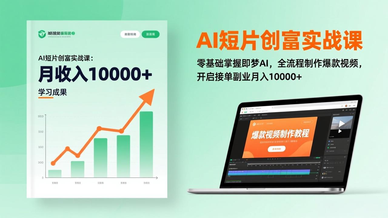 AI短片创富实战课：零基础掌握即梦AI，全流程制作爆款视频，开启接单副业月入10000+(更新-柒浠资源网