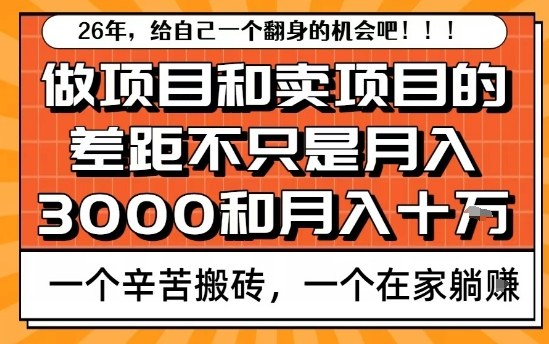 为什么卖项目能轻松月入10个W，而做项目却真正賺不到什么钱？原因竟然是这个！【揭秘】-柒浠资源网