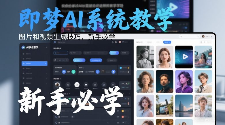 即梦AI系统教学，图片和视频生成技巧，新手必学-柒浠资源网