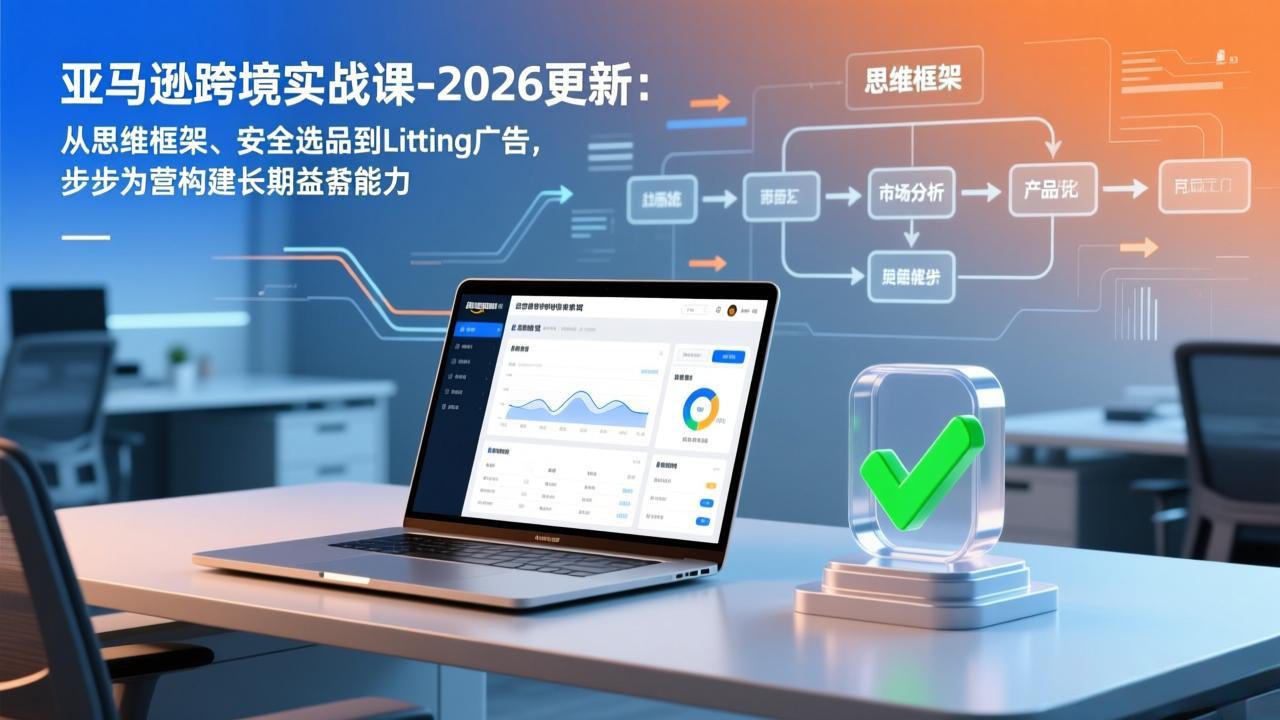 亚马逊跨境实战课-2026更新:从思维框架、安全选品到Listing广告,步步为营构建长期盈利能力-柒浠资源网