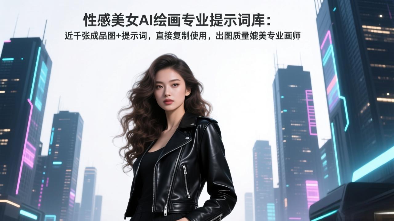 性感美女AI绘画专业提示词库：近千张成品图+提示词，直接复制使用，出图质量媲美专业画师-柒浠资源网