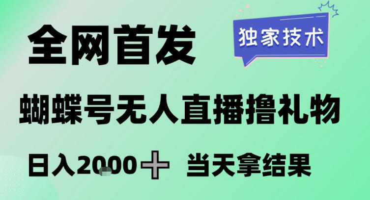 2026最新蝴蝶号无人直播掘金，独家技术，全网首发小白做了一个月收益3W，长期稳定可做【揭秘】-柒浠资源网