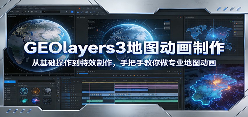 GEOlayers3地图动画制作：从基础操作到特效制作，手把手教你做专业地图动画-柒浠资源网