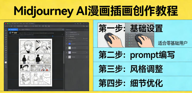 利用Midjourney AI人工智能轻松创作漫画插画教程,零基础创作完整漫画插画-柒浠资源网