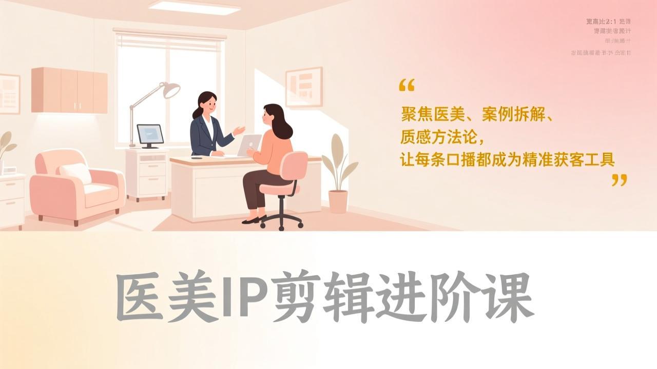 医美IP剪辑进阶课,聚焦医美、案例拆解、质感方法论,让每条口播都成为精准获客工具-柒浠资源网