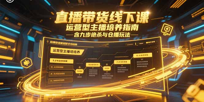 直播带货线下课，运营型主播培养指南，含九步绝杀与仓播玩法-柒浠资源网
