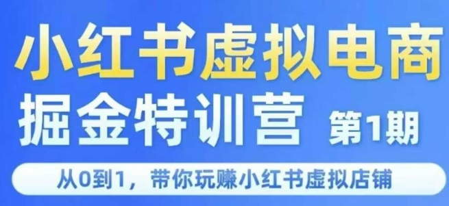 小红书虚拟电商掘金特训营第1期，从0到1，带你玩转小红书虚拟店铺-柒浠资源网