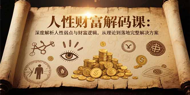 人性财富解码课6.0：深度解析人性弱点与财富逻辑，理论到落地完整解决方案-柒浠资源网
