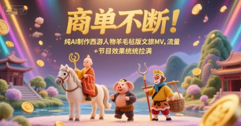 商单不断！纯AI制作西游人物羊毛毡版文旅MV，流量+节目效果统统拉满-柒浠资源网