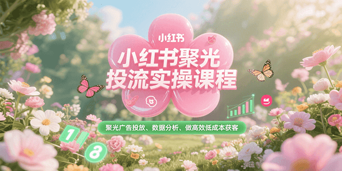 小红书聚光投流实操课程，聚光广告投放、数据分析、做高效低成本获客-柒浠资源网