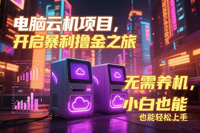 电脑云机项目 暴力撸金玩法，不需要养机 配置没有要求 单机100个窗口一…-柒浠资源网