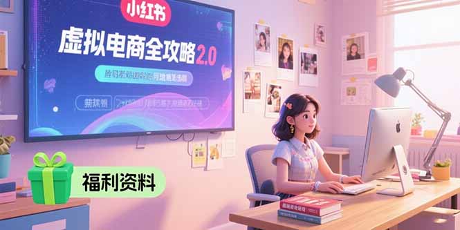 虚拟电商全攻略2.0，开店选品实操流程，账号定位、货源发布、笔记发布技巧-柒浠资源网