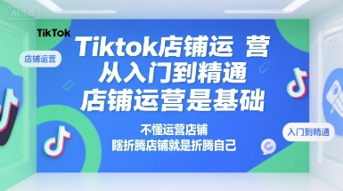 Tiktok店铺运营从入门到精通，店铺运营是基础，不懂运营店铺，瞎折腾店铺就是折腾自己-柒浠资源网