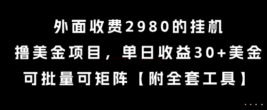 外面收费2980的挂G撸美金项目，单日收益30+美金，可批量可矩阵【揭秘】-柒浠资源网