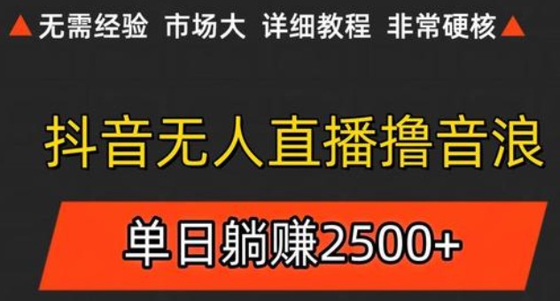 抖音无人直播6.0 简单无脑可矩阵 每天两小时轻松躺赚500+-柒浠资源网