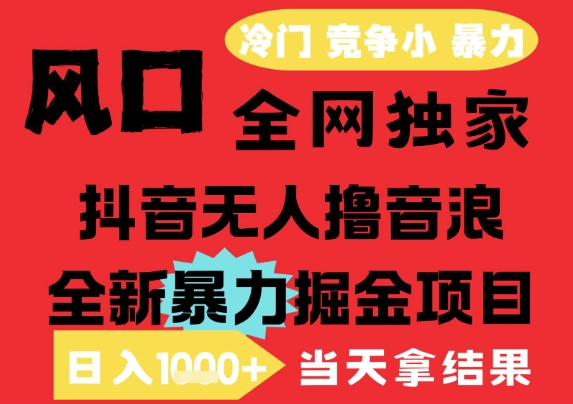25年6月高爆抖音无人直播最新撸音浪掘金项目，解放双手小白可做，无脑日入1k+，门槛低【揭秘】-柒浠资源网