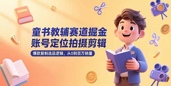童书教辅赛道掘金，账号定位拍摄剪辑，爆款复制选品逻辑，从0到百万销量-柒浠资源网