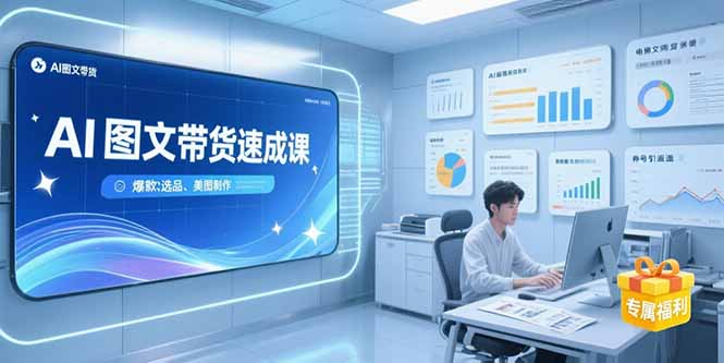 AI图文带货速成课，养号引流秘籍，爆款选品策略，美图制作全流程-柒浠资源网