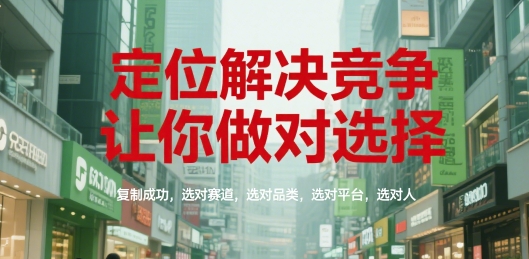 定位解决竞争，让你做对选择，复制成功，选对赛道，选对品类，选对平台，选对人-柒浠资源网