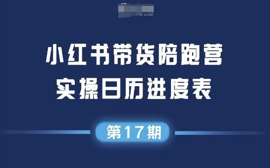 小红书第17期带货陪跑营，不囤货，无不直播，无不投流，通过选品+笔记内容+测品+笔记铺量+矩阵运营打爆款-柒浠资源网