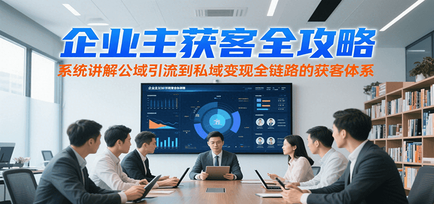 企业主获客全攻略，系统讲解公域引流到私域变现全链路的获客体系-柒浠资源网