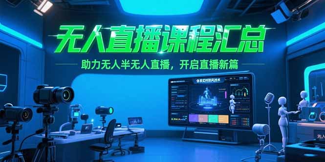 无人直播课程汇总，含非实时防风技术，助力无人半无人直播，开启直播新篇-柒浠资源网
