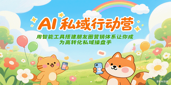 AI私域行动营：用智能工具搭建朋友圈营销体系让你成为高转化私域操盘手-柒浠资源网