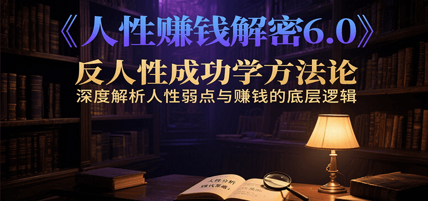 人性赚钱解密6.0，反人性成功学方法论，深度解析人性弱点与赚钱的底层逻辑-柒浠资源网