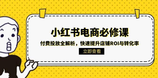 小红书电商必修课：付费投放全解析，快速提升店铺ROI与转化率-柒浠资源网