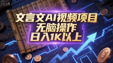 文言文AI视频项目，无脑操作，日入1K以上-柒浠资源网