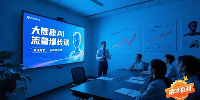 大健康AI流量增长课8.0，赛道定位方法论，AI数字人内容生产，私域转化运营-柒浠资源网