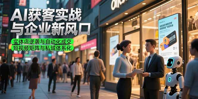 AI获客实战与企业新风口，实体店逆袭与自动化成交 短视频矩阵与私域体系化-柒浠资源网