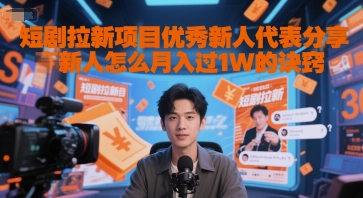 短剧拉新项目优秀新人代表分享新人怎么月入过1W的诀窍-柒浠资源网