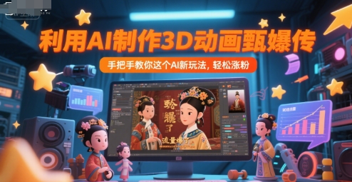 利用AI制作3D动画甄嬛传，流量爆了，手把手教你这个AI新玩法，轻松涨粉-柒浠资源网
