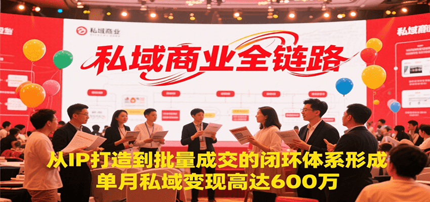 私域商业全链路，从IP打造到批量成交的闭环体系形成，单月私域变现600万-柒浠资源网