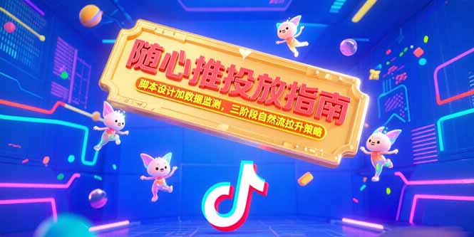 随心推投放指南，脚本设计加数据监测，三阶段自然流拉升策略-柒浠资源网