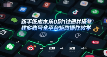 新手低成本从0到1注册并搭建多账号全平台矩阵操作教学，手机号-邮箱-IP-工具-柒浠资源网