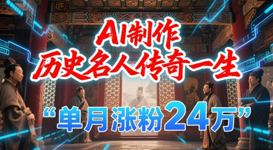 暴力起号！用AI制作历史名人传奇一生，单月涨粉24W，涨粉+变现赛道黑马来了-柒浠资源网