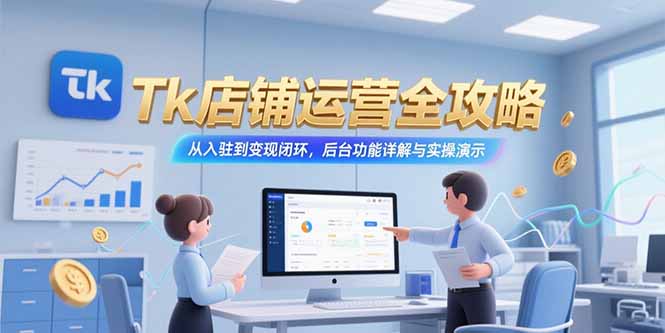 Tk店铺运营全攻略，从入驻到变现闭环，后台功能详解与实操演示-柒浠资源网