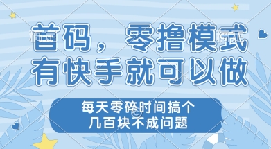 首码零撸项目，有快手就可以做，每天业务时间搞个几张不是问题【揭秘】-柒浠资源网