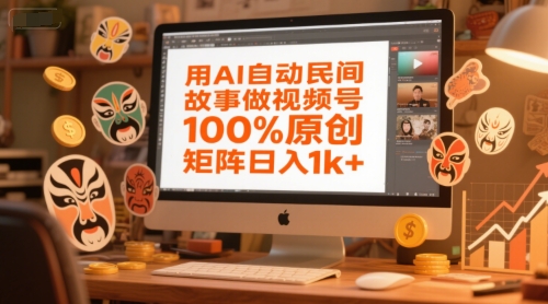 用AI自动民间故事做视频号，100%原创，矩阵日入1k+-柒浠资源网