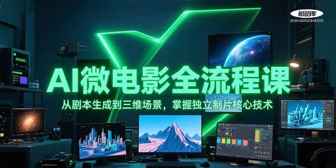 AI微电影全流程课，从剧本生成到三维场景，掌握独立制片核心技术-柒浠资源网