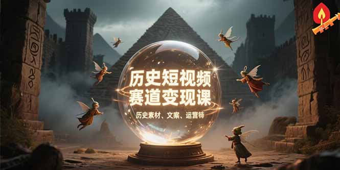 历史短视频赛道变现课，百集素材库应用，文案剪辑技巧，账号运营全案-柒浠资源网