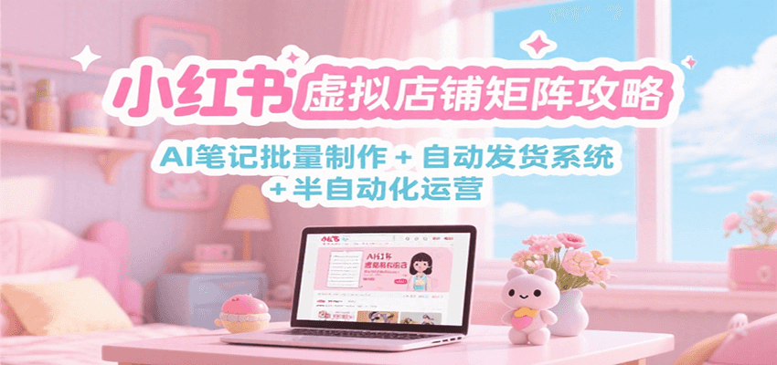 小红书虚拟店铺矩阵攻略:AI笔记批量制作 + 自动发货系统 + 半自动化运营-柒浠资源网