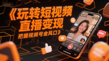 玩转短视频直播变现，把握视频号金风口-柒浠资源网