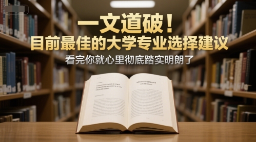 付费文章：一文道破！目前最佳的大学专业选择建议，看完你就心里彻底踏实明朗了-柒浠资源网
